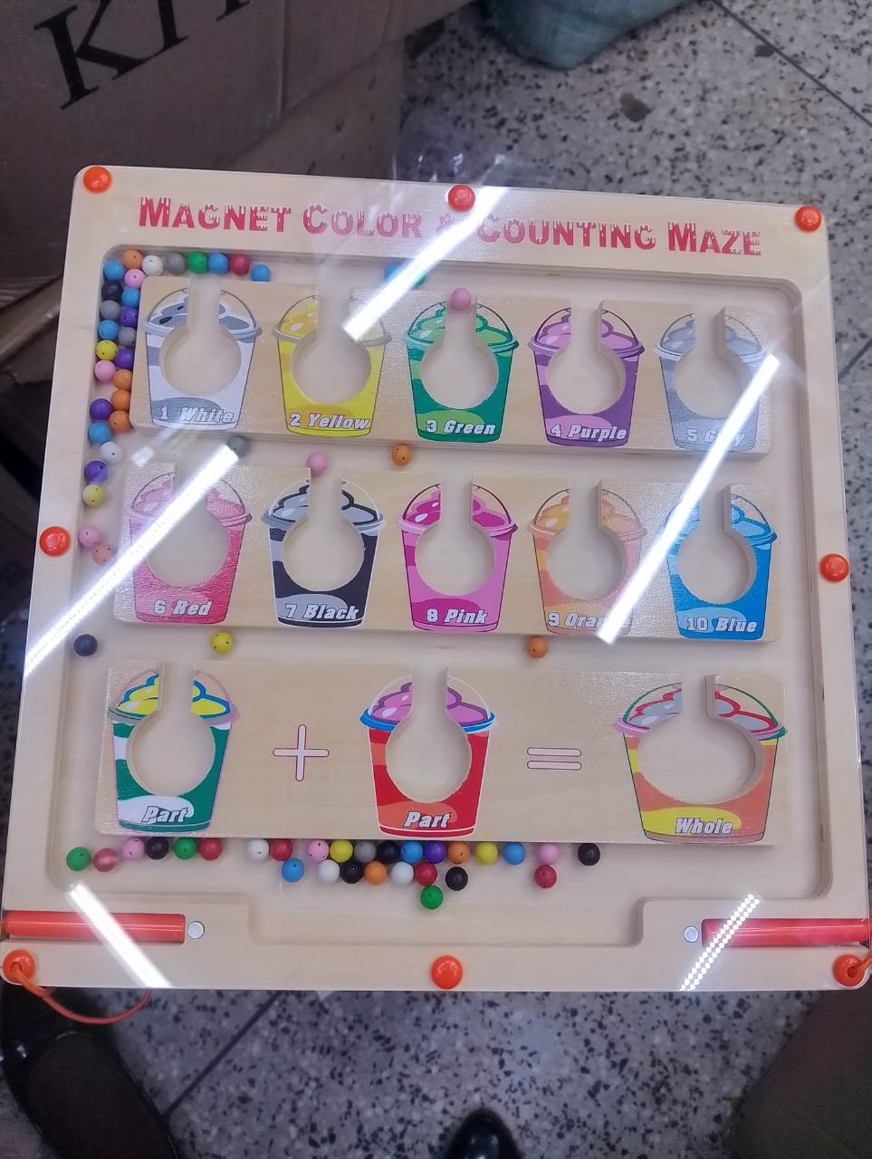 Magnetic Colour Maze Puzzle Toy for Kids – Wooden Montessori Sorting and Matching Game with Magnetic Pen, Educational Brain Development Activity Toy for Hand-Eye Coordination and Early Learning