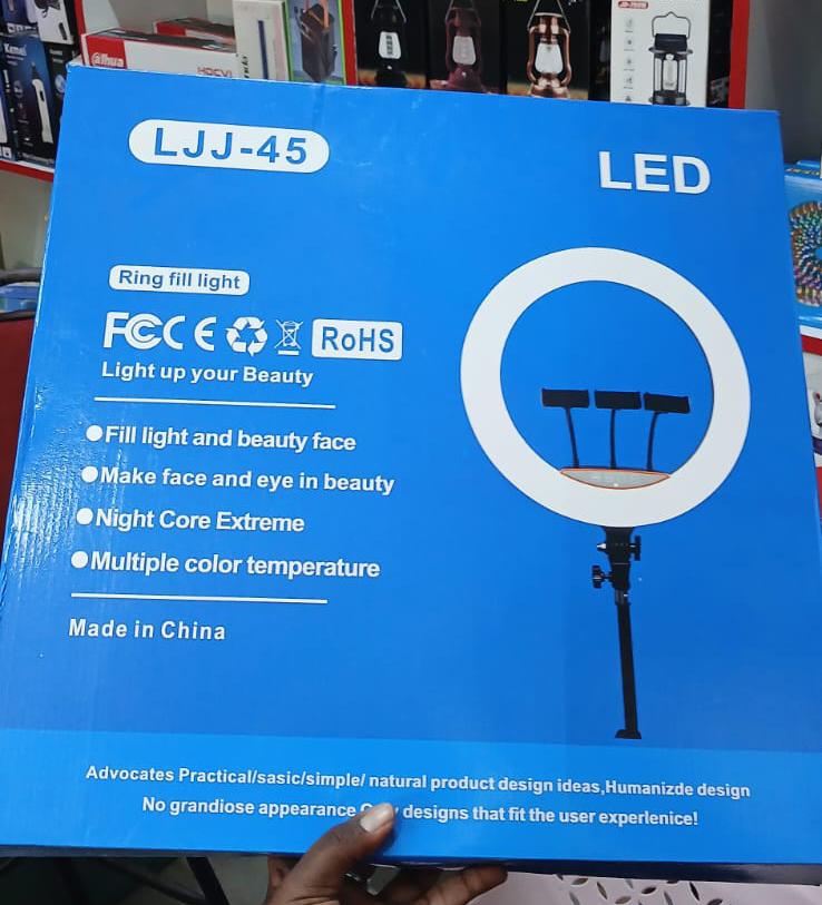 18 Inch Ring Light LED with Tripod Stand Professional Studio Lighting Kit Adjustable Brightness & Color Temperature Phone Holder USB Powered for Photography, Makeup, Video Recording & Live Streaming
