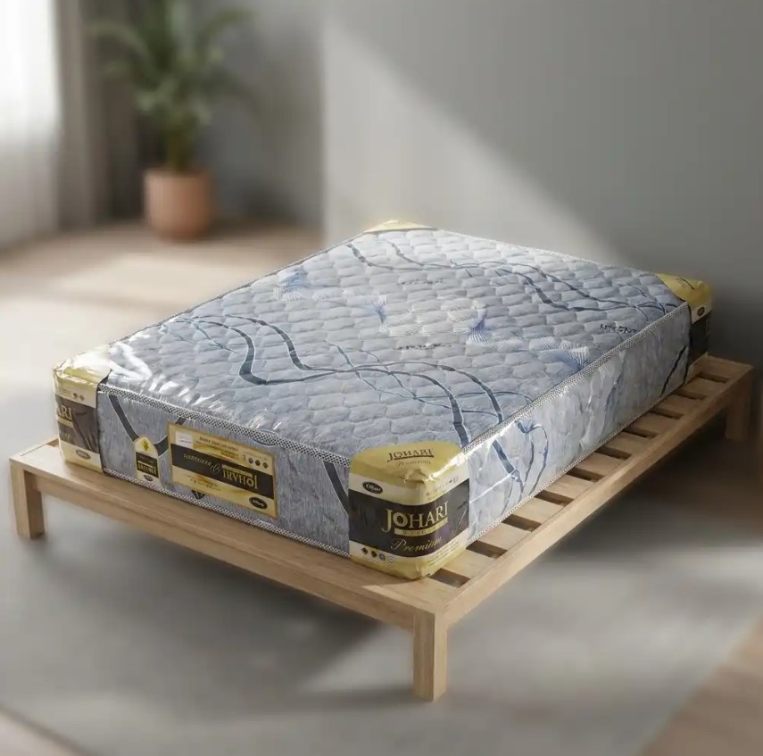 Johari Fiber Orthopedic Mattress 8 Inch Quilted Fibre Bed Back Care Support Comfortable Sleeping Mattress Durable Premium Design with 1 Year Warranty Available in Multiple Sizes for Home Bedroom Use