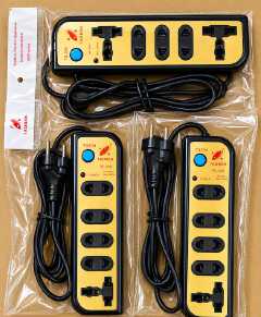 Taoben TB-209 5-Way Extension Socket with Master Switch and Power Indicator – Black and Gold