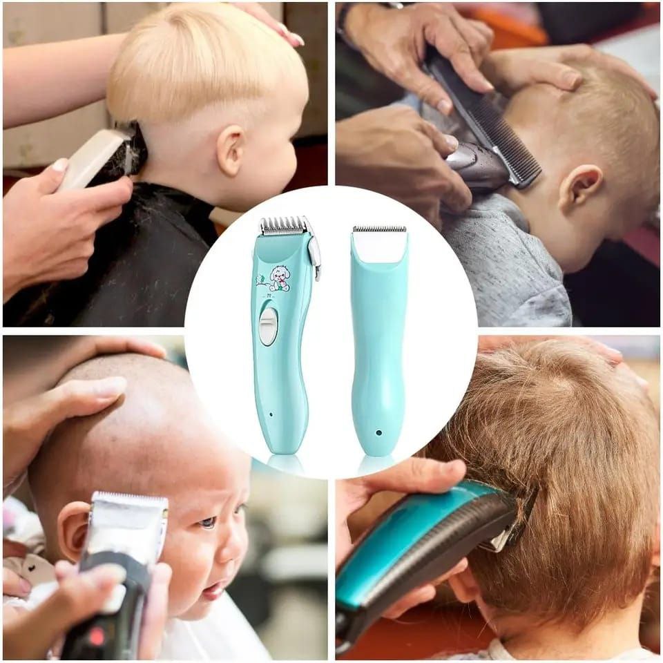Low Noise Baby Hair Clipper Electric Hair Shaver Rechargeable Kids Hair Trimmer Silent Waterproof Baby Grooming Cutter Safe Rounded Blade Haircut Machine for Infants Toddlers Home Use