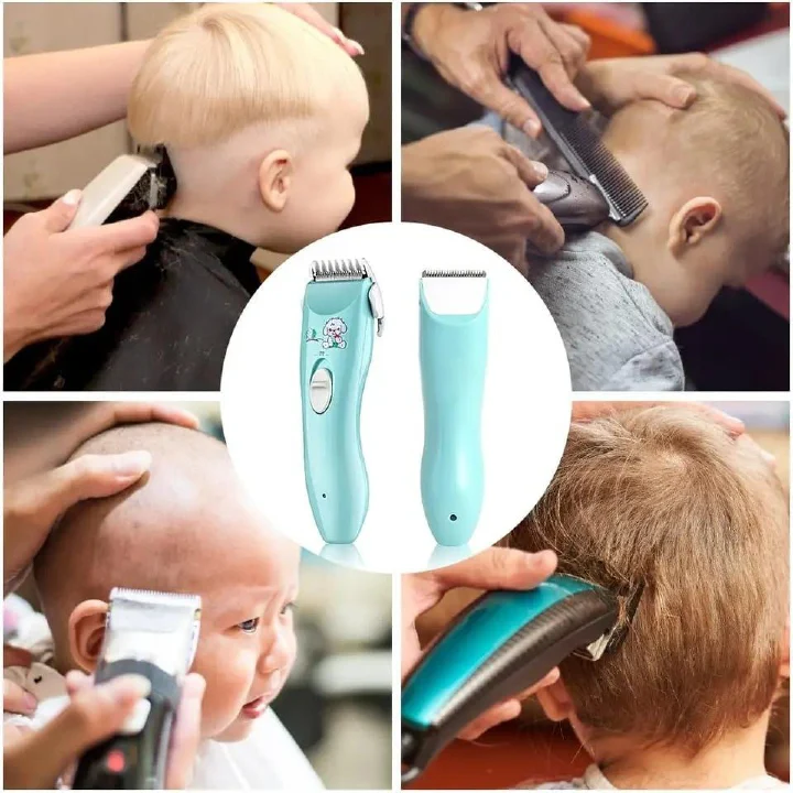 Low Noise Baby Hair Clipper Electric Hair Shaver Rechargeable Kids Hair Trimmer Silent Waterproof Baby Grooming Cutter Safe Rounded Blade Haircut Machine for Infants Toddlers Home Use