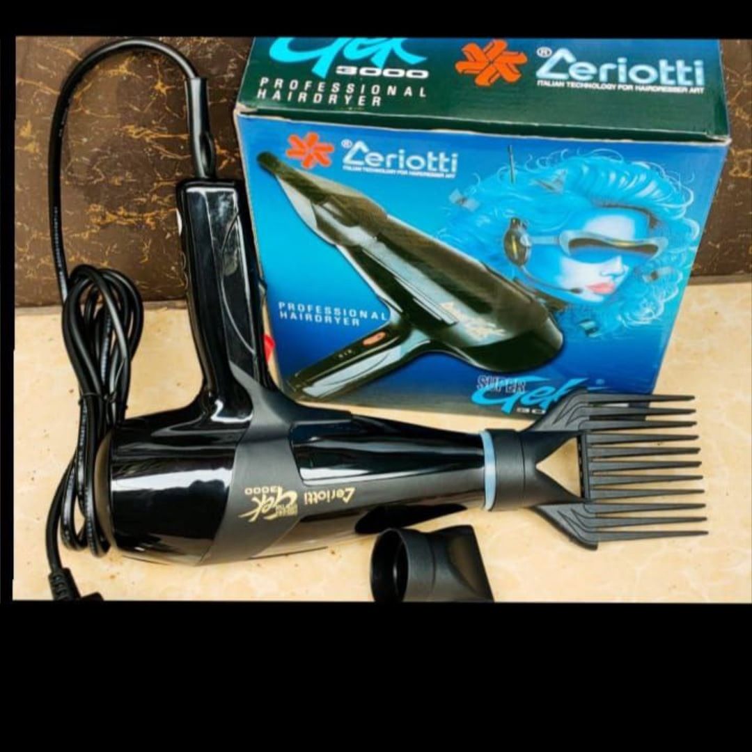 GEK 3000 Professional Hair Dryer Blow Dry 3000W Fast Drying Salon Home Use Powerful Motor Multiple Heat and Speed Settings Low Noise Lightweight Ergonomic Design