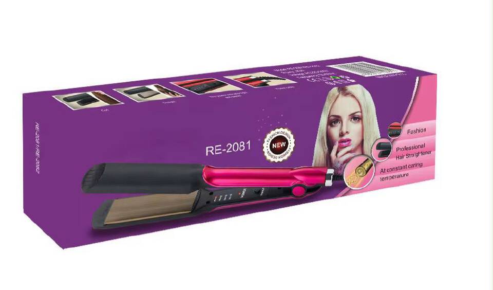 Reimogton RE-2081 Professional 2-in-1 Hair Straightener and Curler Flat Iron Ceramic Plates Fast Heating Hair Styling Tool for Straightening Curling Home Salon Use