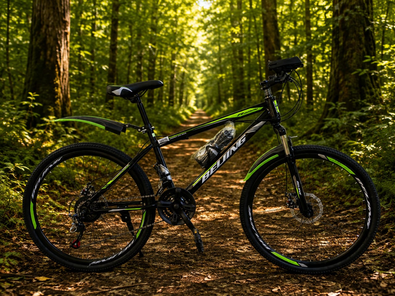 26 Inch Mountain Bike with 21 Speed Gears, Front and Rear Disc Brakes, Durable Steel Frame, Suspension Fork, Anti Slip Tires, Comfortable Saddle and Adult Bicycle