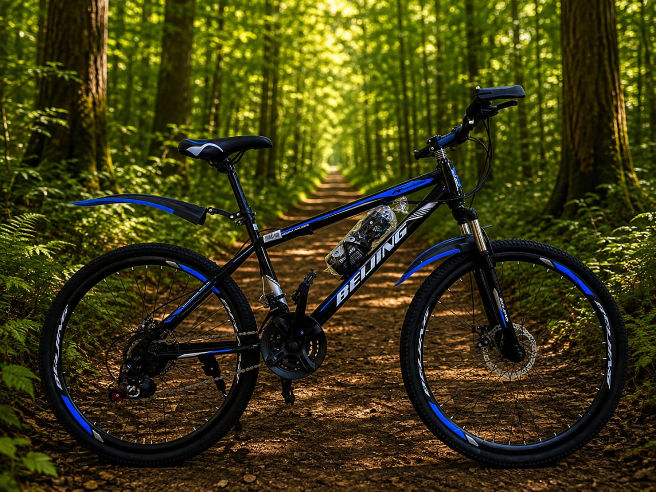 26 Inch Mountain Bike with 21 Speed Gears, Front and Rear Disc Brakes, Durable Steel Frame, Suspension Fork, Anti Slip Tires, Comfortable Saddle and Adult Bicycle