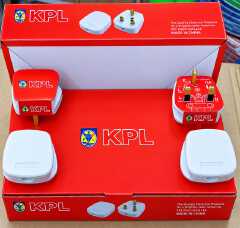 KPL 13A Fused Three-Pin Electrical Top Plug – White and Red