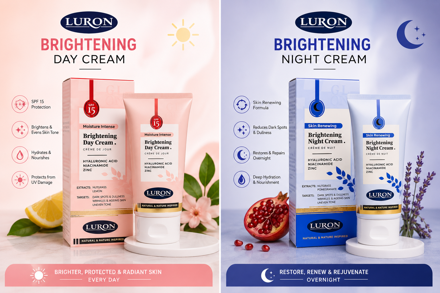 LURON BRIGHTENING DAY AND NIGHT CREAM COMBO OFFER!!!Intense Brightening Night Cream +Intense Brightening Day Cream