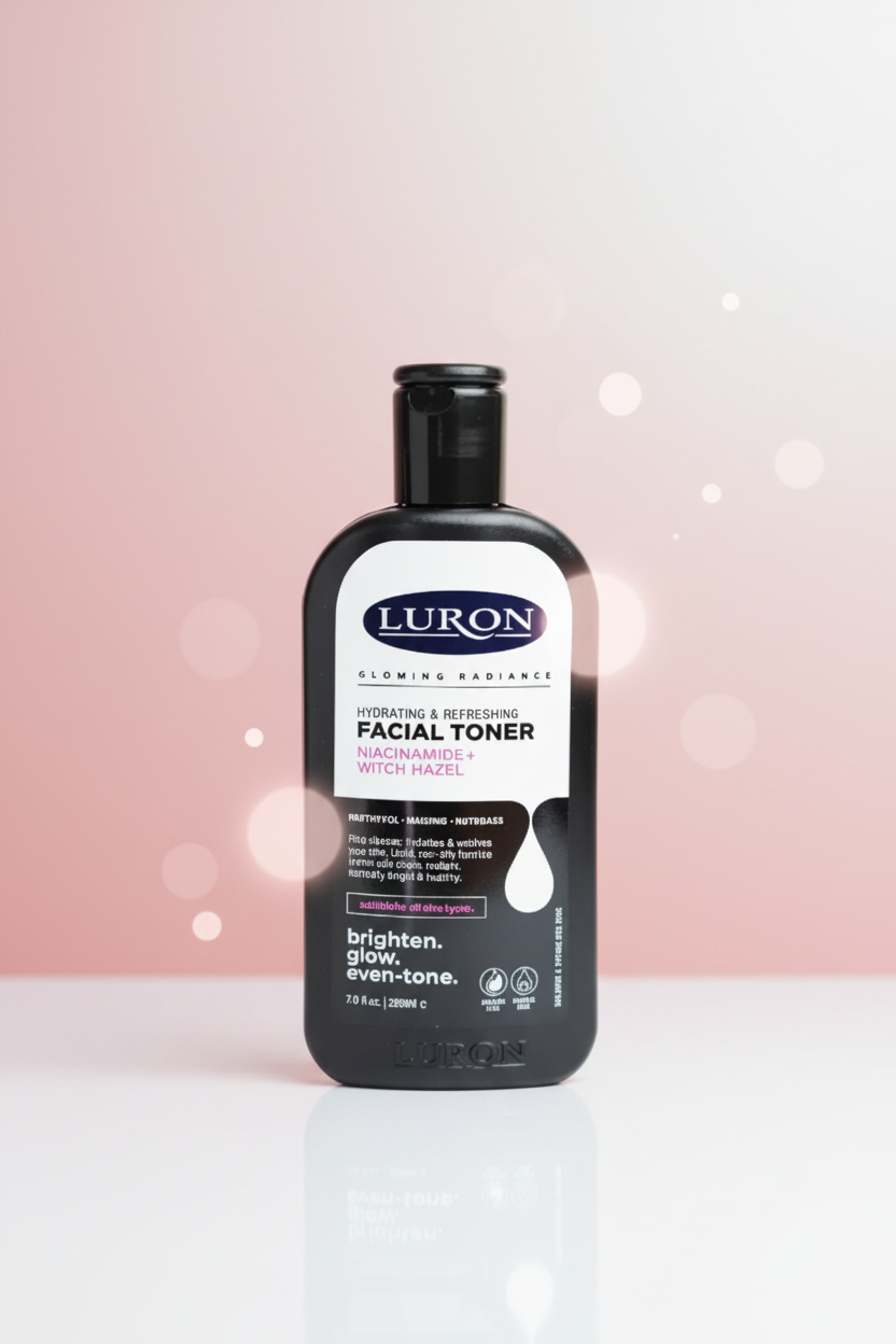 Luron Niacinamide Hydrating Facial Toner 210ml Alcohol-free Facial Toner pH-balances, Hydrates, Refreshes Brightens Glow Even Tone Soothes your skin