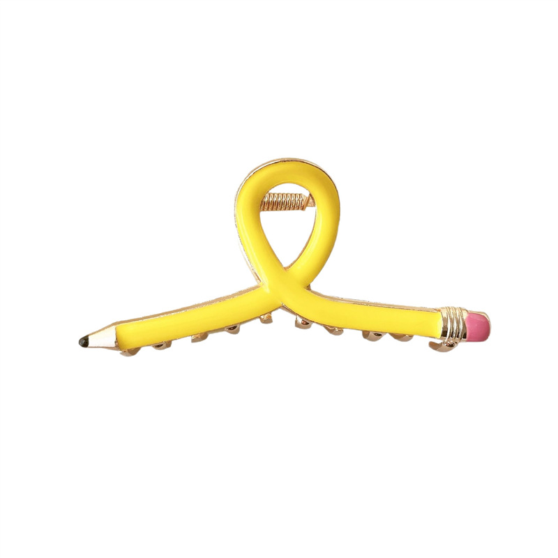 9CM Colorful Pencil Hair Claw Funny Stationery Series Alloy Claw Clips Trendy Hair Clips for Women Girls Hair Accessories J206