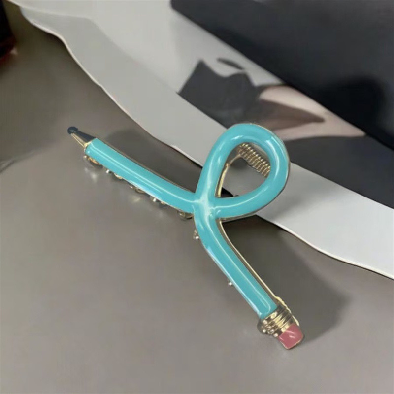 9CM Colorful Pencil Hair Claw Funny Stationery Series Alloy Claw Clips Trendy Hair Clips for Women Girls Hair Accessories J206