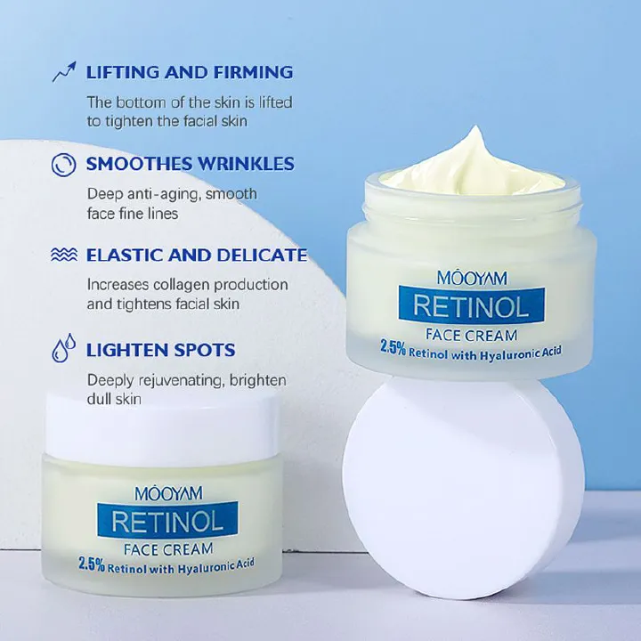 Hyaluronic Acid Retinol Face Cream Anti-wrinkle Cream Reduces Fine Lines Anti-aging Lotion Remove Skin Spots Firming Facial Cream