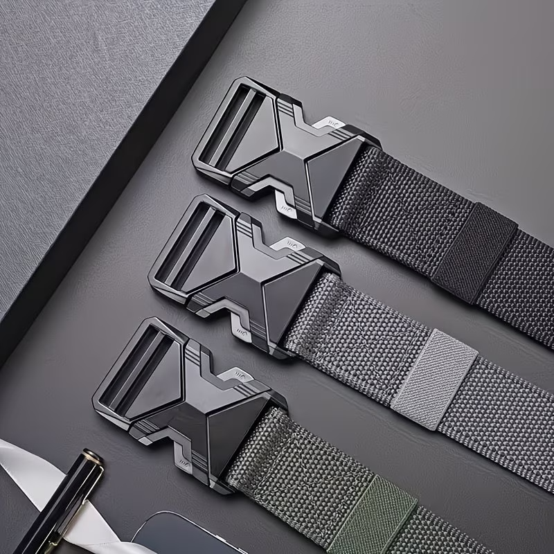 Men's X-Shaped Quick Release Tactical Belt - Quick Buckle, Thickened Nylon Webbing, Breathable and Wear-Resistant, Ideal for Outdoor Training, Work Commuting and Tactical Duty, Best Choice for Husband