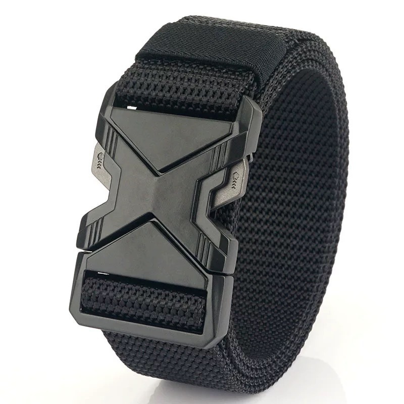 Men's X-Shaped Quick Release Tactical Belt - Quick Buckle, Thickened Nylon Webbing, Breathable and Wear-Resistant, Ideal for Outdoor Training, Work Commuting and Tactical Duty, Best Choice for Husband