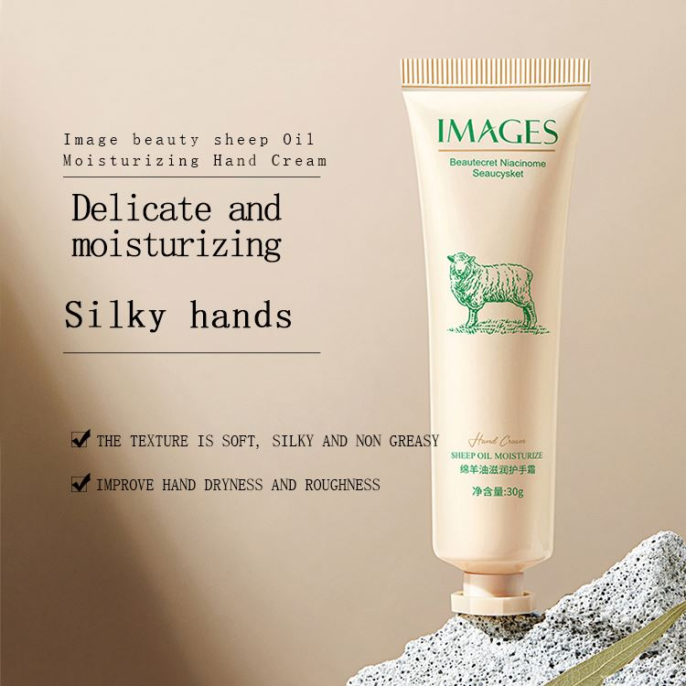 Sheep Oil Hand Cream 30g – Niacinamide & Hyaluronic Acid Moisturizing Hand Lotion for Dry, Rough Skin – Non-Greasy, Smoothing, Hydrating & Repairing – Herbal Fragrance