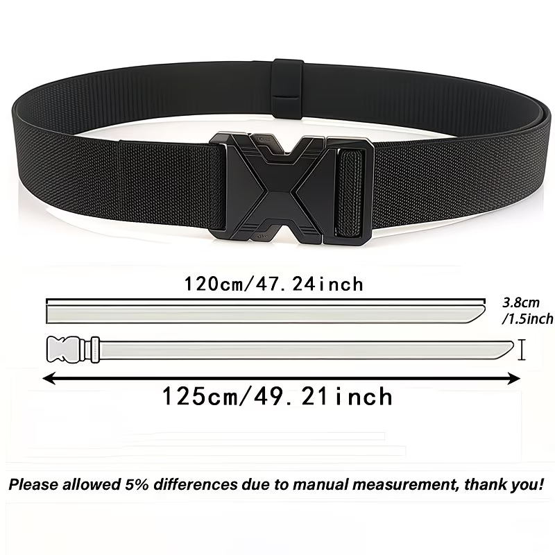 Men's X-Shaped Quick Release Tactical Belt - Quick Buckle, Thickened Nylon Webbing, Breathable and Wear-Resistant, Ideal for Outdoor Training, Work Commuting and Tactical Duty, Best Choice for Husband
