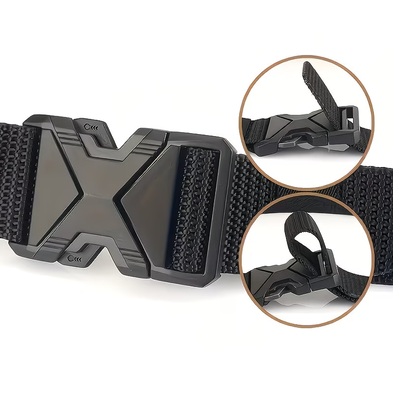 Men's X-Shaped Quick Release Tactical Belt - Quick Buckle, Thickened Nylon Webbing, Breathable and Wear-Resistant, Ideal for Outdoor Training, Work Commuting and Tactical Duty, Best Choice for Husband