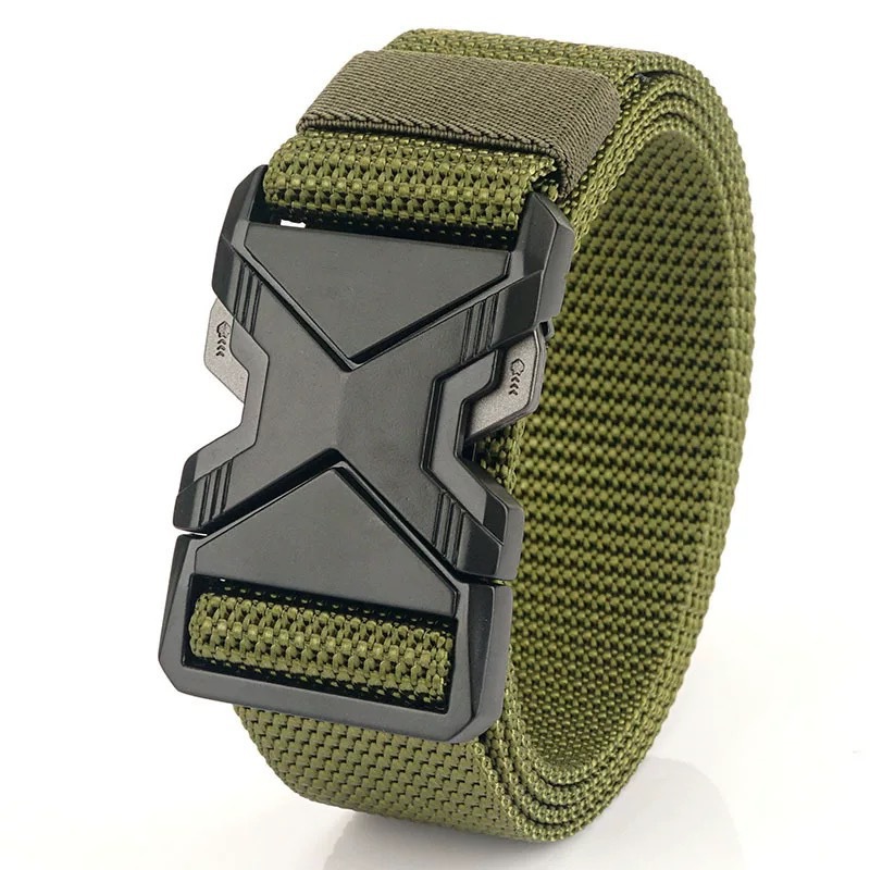 Men's X-Shaped Quick Release Tactical Belt - Quick Buckle, Thickened Nylon Webbing, Breathable and Wear-Resistant, Ideal for Outdoor Training, Work Commuting and Tactical Duty, Best Choice for Husband