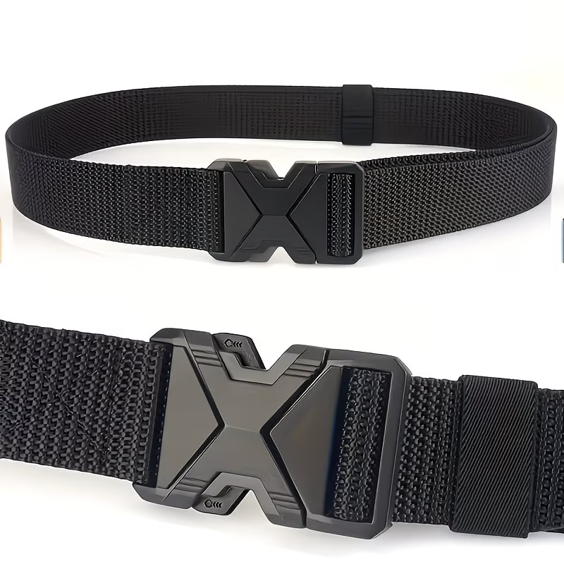 Men's X-Shaped Quick Release Tactical Belt - Quick Buckle, Thickened Nylon Webbing, Breathable and Wear-Resistant, Ideal for Outdoor Training, Work Commuting and Tactical Duty, Best Choice for Husband