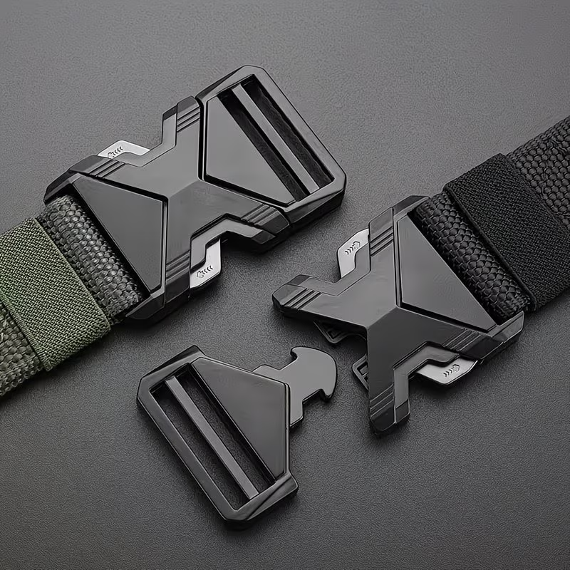 Men's X-Shaped Quick Release Tactical Belt - Quick Buckle, Thickened Nylon Webbing, Breathable and Wear-Resistant, Ideal for Outdoor Training, Work Commuting and Tactical Duty, Best Choice for Husband