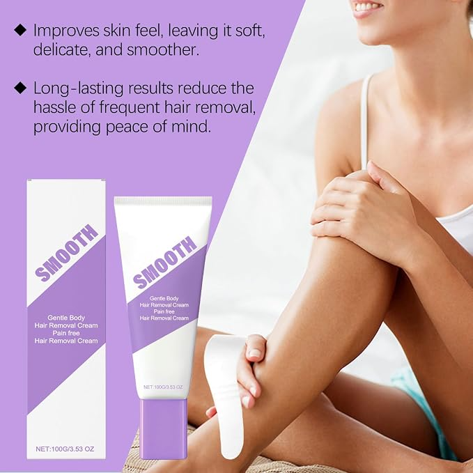 Hair Removal Cream for Men and Women Sensitive Skin– Fast-Acting Gentle Depilatory Dermatologist-Recommended with Aloe & Hyaluronic Acid Travel Size(100G)
