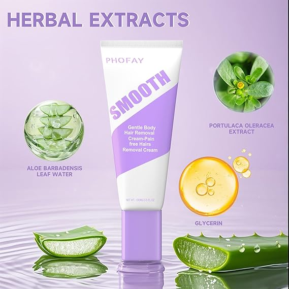 Hair Removal Cream for Men and Women Sensitive Skin– Fast-Acting Gentle Depilatory Dermatologist-Recommended with Aloe & Hyaluronic Acid Travel Size(100G)