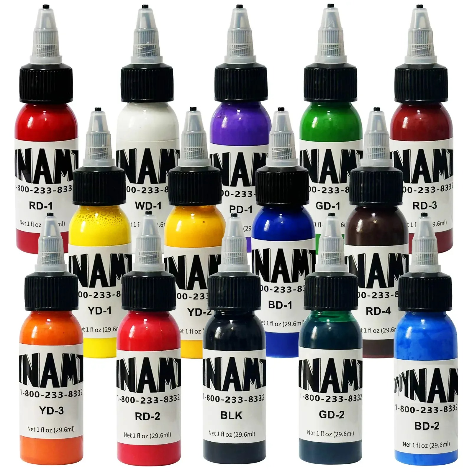 30ml/1oz Professional Tattoo Inks 14-color Tattoo Practice Pigment Professional Tattoo Supplies for 3D Makeup Beauty Skin Body Art Painting