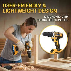 Drill Set of Accessories With Lithium Battery,21V Impact Drill, Screwdriver, Drill Set Toolbox Charging Drill Set Suitable for Home Decoration Car Repair Motorcycle Repair