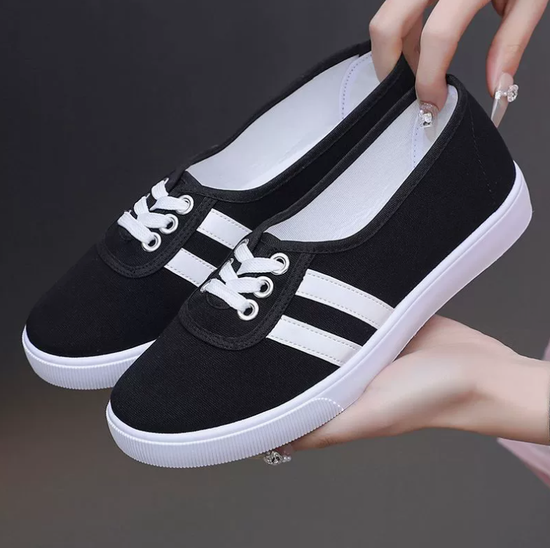 Women's athletic shoes ballet flats canvas shoes breathable and non-slip athletic shoes skateboard shoes sports shoes Girl shoes Local fast delivery