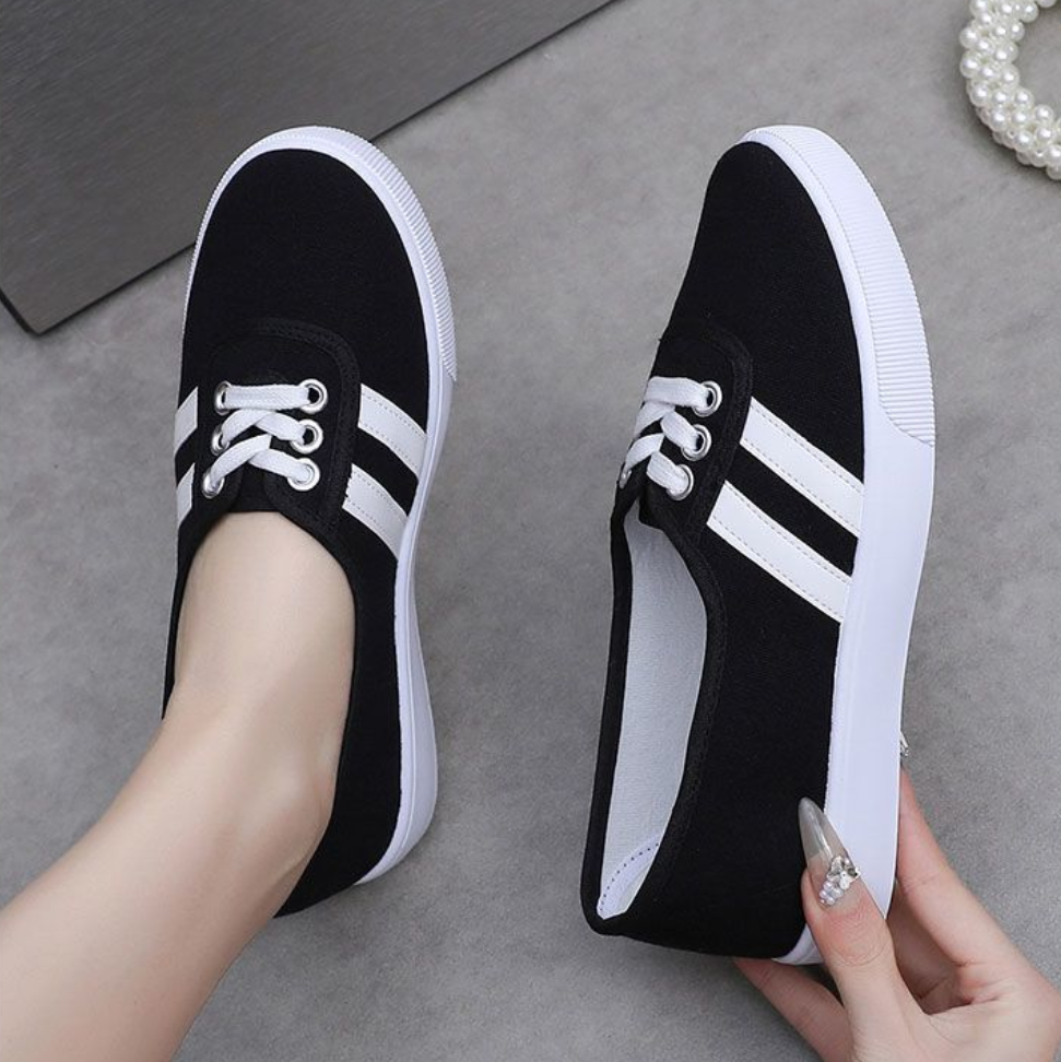 Women's athletic shoes ballet flats canvas shoes breathable and non-slip athletic shoes skateboard shoes sports shoes Girl shoes Local fast delivery