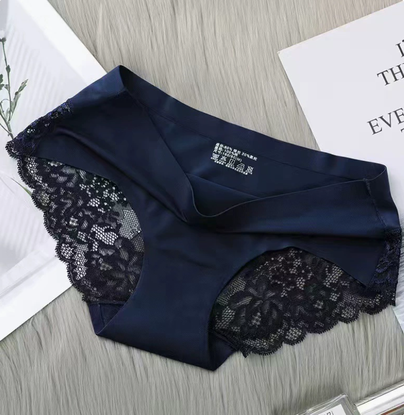4 Pcs 4 color Women Underwear Lace Panties Girl Clothes Mid Waisted Hollow Out  Mesh Lace trim soft, stretchy, breathable comfortable Ladies  fit Local fast delivery