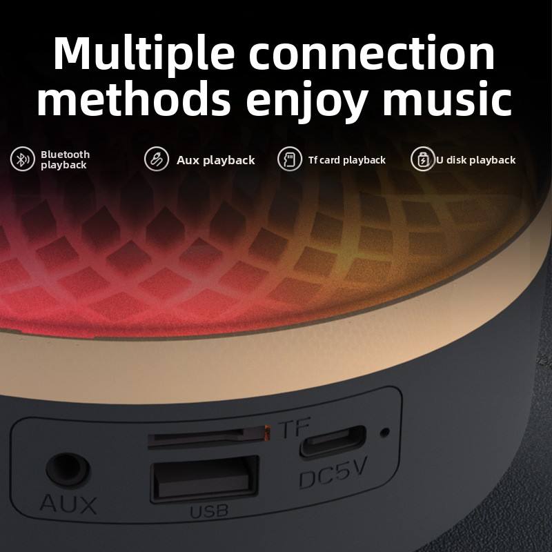 Bluetooth 5.4 HiFi Stereo Speaker Portable Night light Wireless Soundbar Subwoofer Mini Multifunctional Colorful Breathing Light Local fast delivery