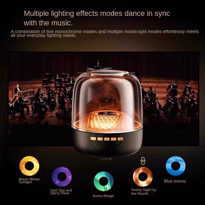 Bluetooth 5.4 HiFi Stereo Speaker Portable Night light Wireless Soundbar Subwoofer Mini Multifunctional Colorful Breathing Light Local fast delivery