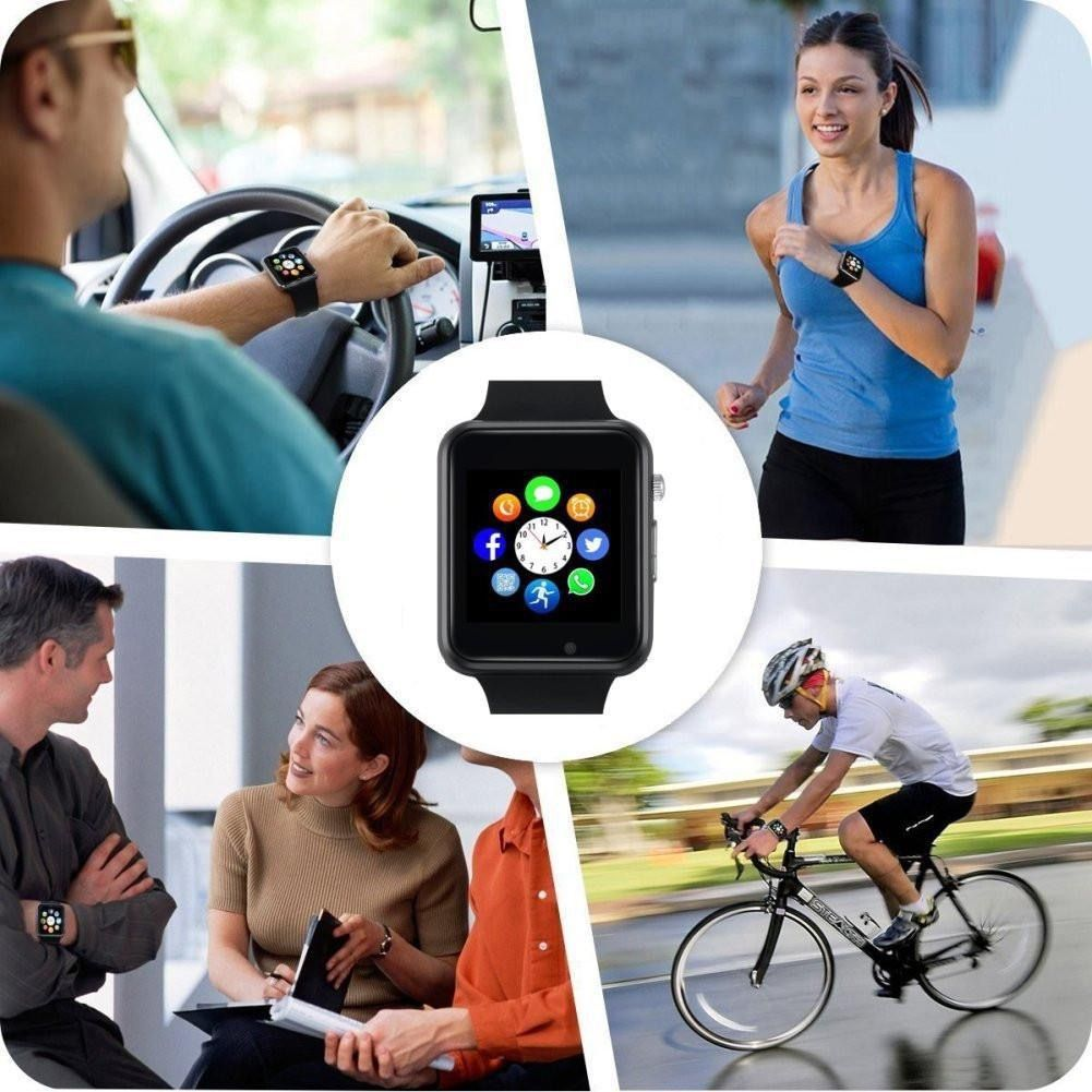 Smart Watch with 2G SIM Card Slot Camera Bluetooth Calling Fitness Tracker Heart Rate Blood Oxygen Monitor Sleep Tracking Step Counter SD Card Support for Android iOS Men Women Smartwatch