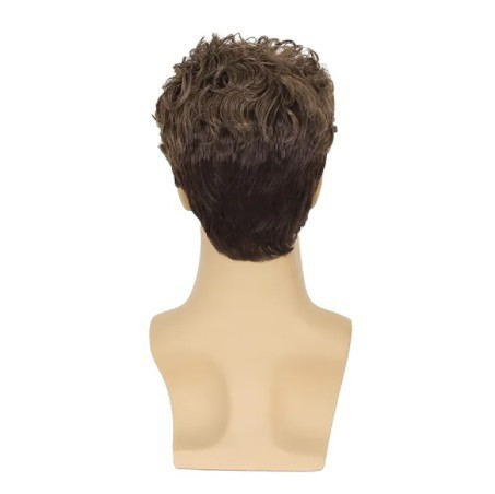 Fashion Wig Man Short Curly Hair Wig Natural Looking Synthetic Men's Wig Soft Fluffy Full Volume Hairpiece Daily Wear Party Cosplay Comfortable Breathable Cap
