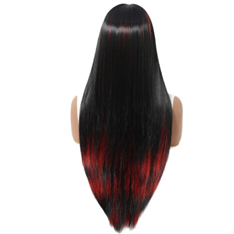 Long Straight Wig for Lady Natural Synthetic Wig with Full Fringe Silky Hair Long Wigs Straight Wigs Daily Party Fashion Cosplay Wig 75CM Women Gift