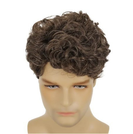 Fashion Wig Man Short Curly Hair Wig Natural Looking Synthetic Men's Wig Soft Fluffy Full Volume Hairpiece Daily Wear Party Cosplay Comfortable Breathable Cap