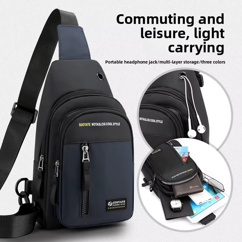 Men Crossbody Bag Casual Sports Sling Bag Multi Function Shoulder Bag Lightweight Chest Pack Travel Backpack Small Messenger Bag Phone Wallet Storage Men Bags