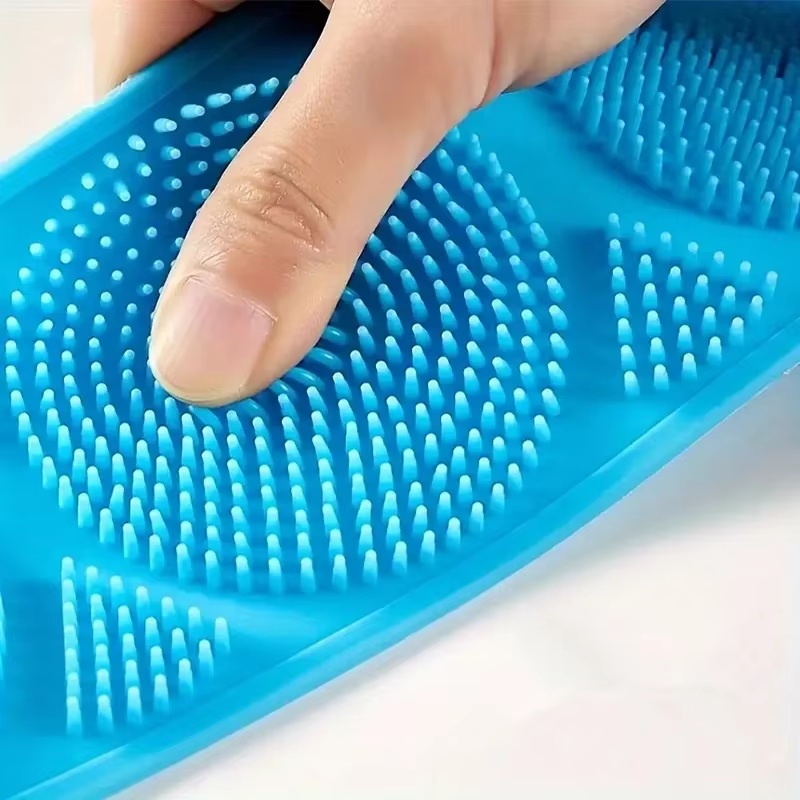 Silicone Body Scrubber Bath Brush Long Back Scrubber Shower Belt Exfoliating Massage Brush Soft Bath Sponge Skin Cleaning Brush for Men Women Bathroom Accessories