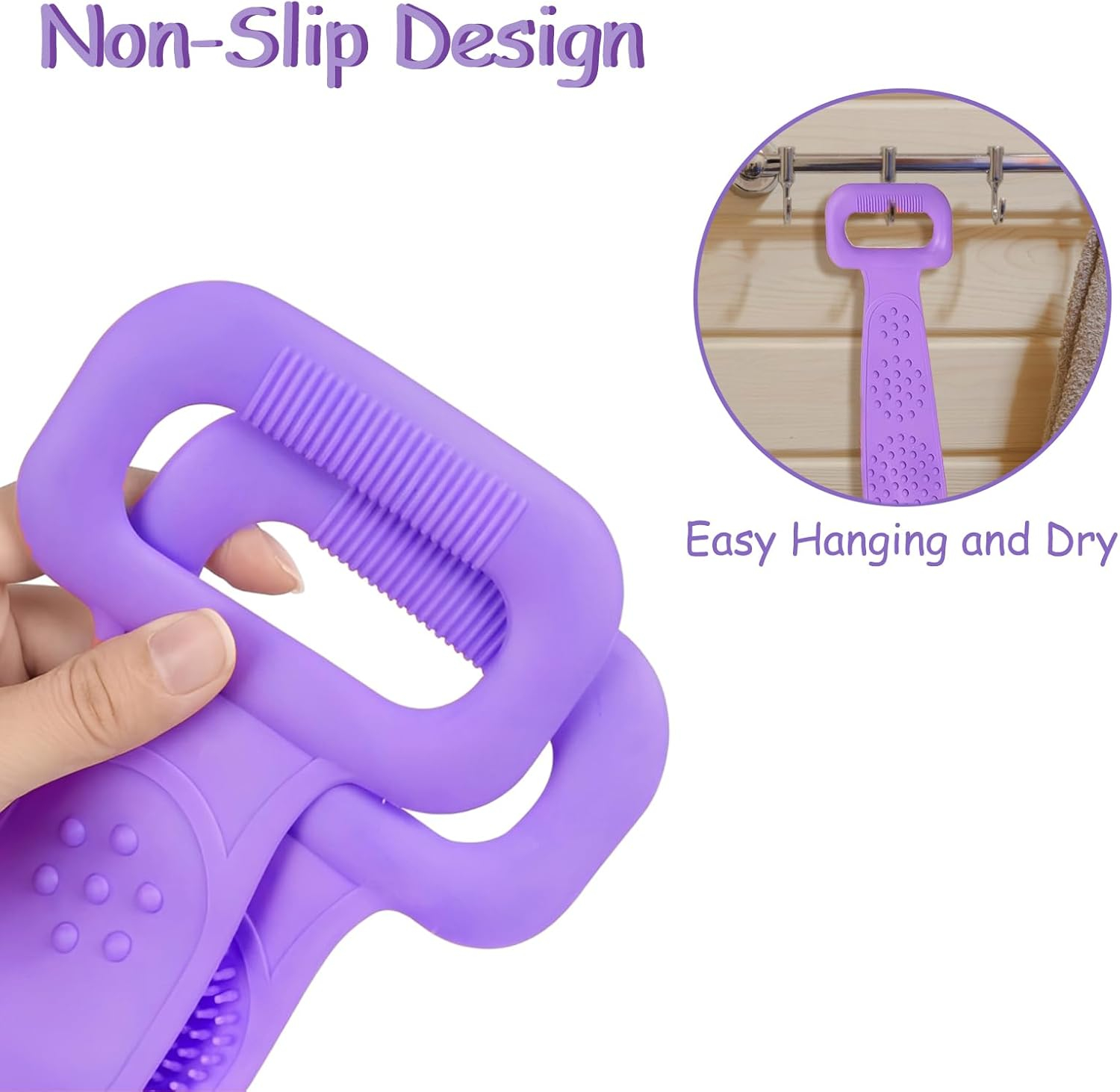 Silicone Body Scrubber Bath Brush Long Back Scrubber Shower Belt Exfoliating Massage Brush Soft Bath Sponge Skin Cleaning Brush for Men Women Bathroom Accessories