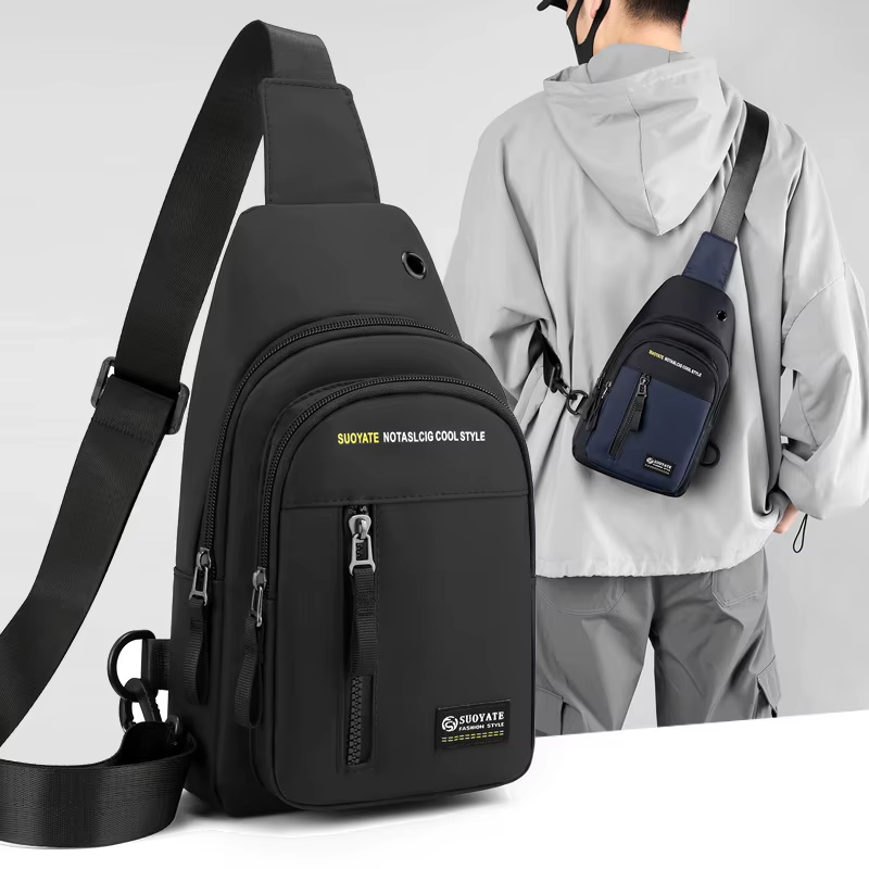 Men Crossbody Bag Casual Sports Sling Bag Multi Function Shoulder Bag Lightweight Chest Pack Travel Backpack Small Messenger Bag Phone Wallet Storage Men Bags