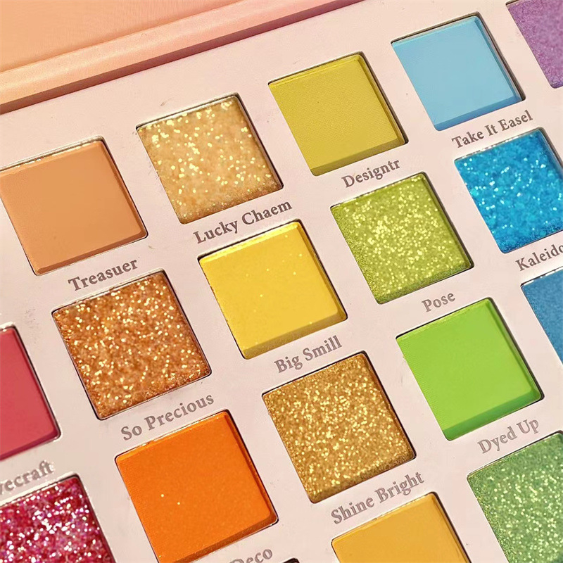 30 Colours Rainbow Glitter Eyeshadow Palette Makeup, Matte Shimmer Pearlescent Eye Shadow Kit, Long Lasting Waterproof Colourful Cosmetic Set for Women