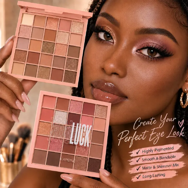 25 Colour Pink Nude Orange Eyeshadow Palette Makeup, Matte Glitter Eye Shadow Kit High Pigment, Long Lasting Daily Party Wedding Cosmetic Gift for Women Girls