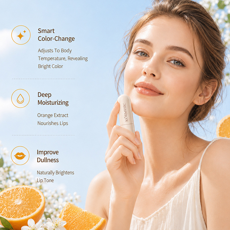 Fruit Changing Lip Balm Moisturizing Lipstick Hydrating Lip Gloss Lip Care Makeup Long Lasting Lip Balm Lipstick Pink Nude Lip Makeup Gift view 7