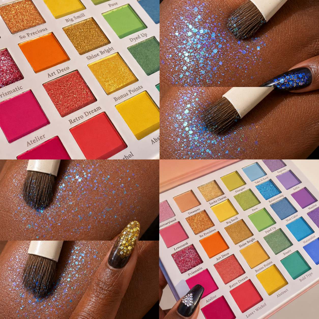 30 Colours Rainbow Glitter Eyeshadow Palette Makeup, Matte Shimmer Pearlescent Eye Shadow Kit, Long Lasting Waterproof Colourful Cosmetic Set for Women