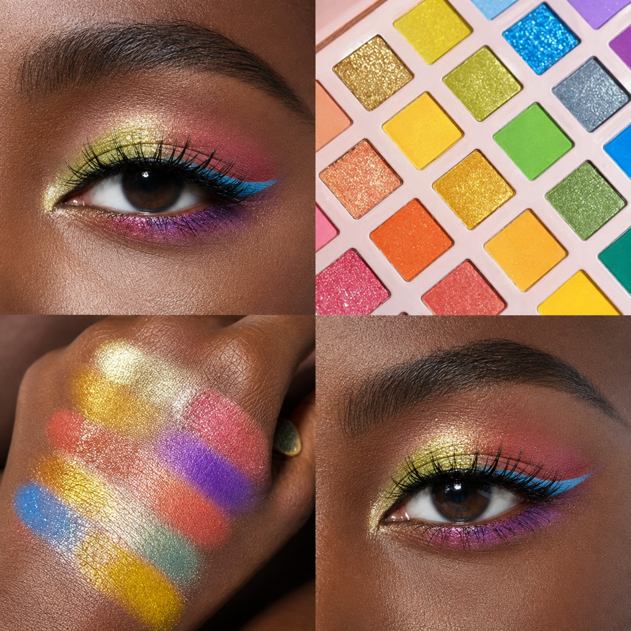 30 Colours Rainbow Glitter Eyeshadow Palette Makeup, Matte Shimmer Pearlescent Eye Shadow Kit, Long Lasting Waterproof Colourful Cosmetic Set for Women