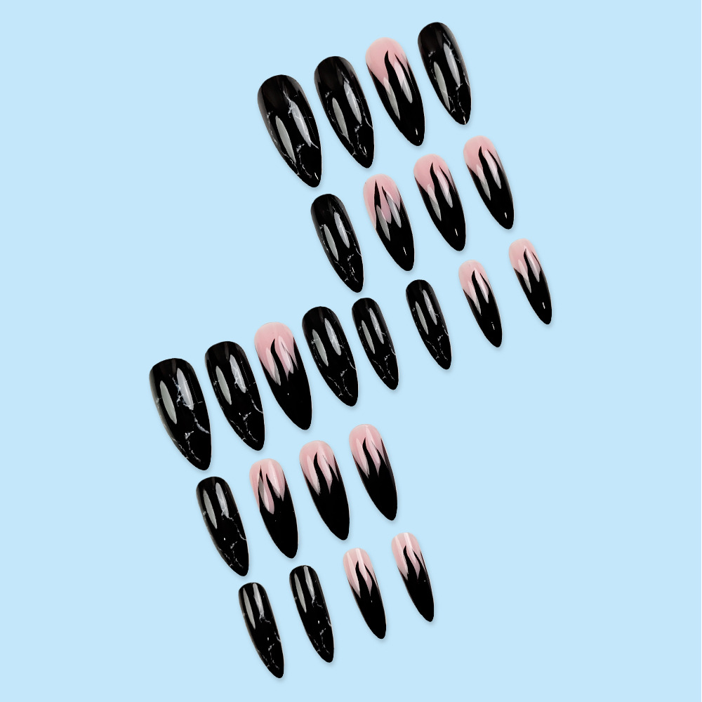 Almond Shape Presson Nails 24pcs, Fashion False Nails Full Cover Nail Tip Set, Reusable Stick On Acrylic Look Nails for Women Nail Art Manicure Decoration view 9