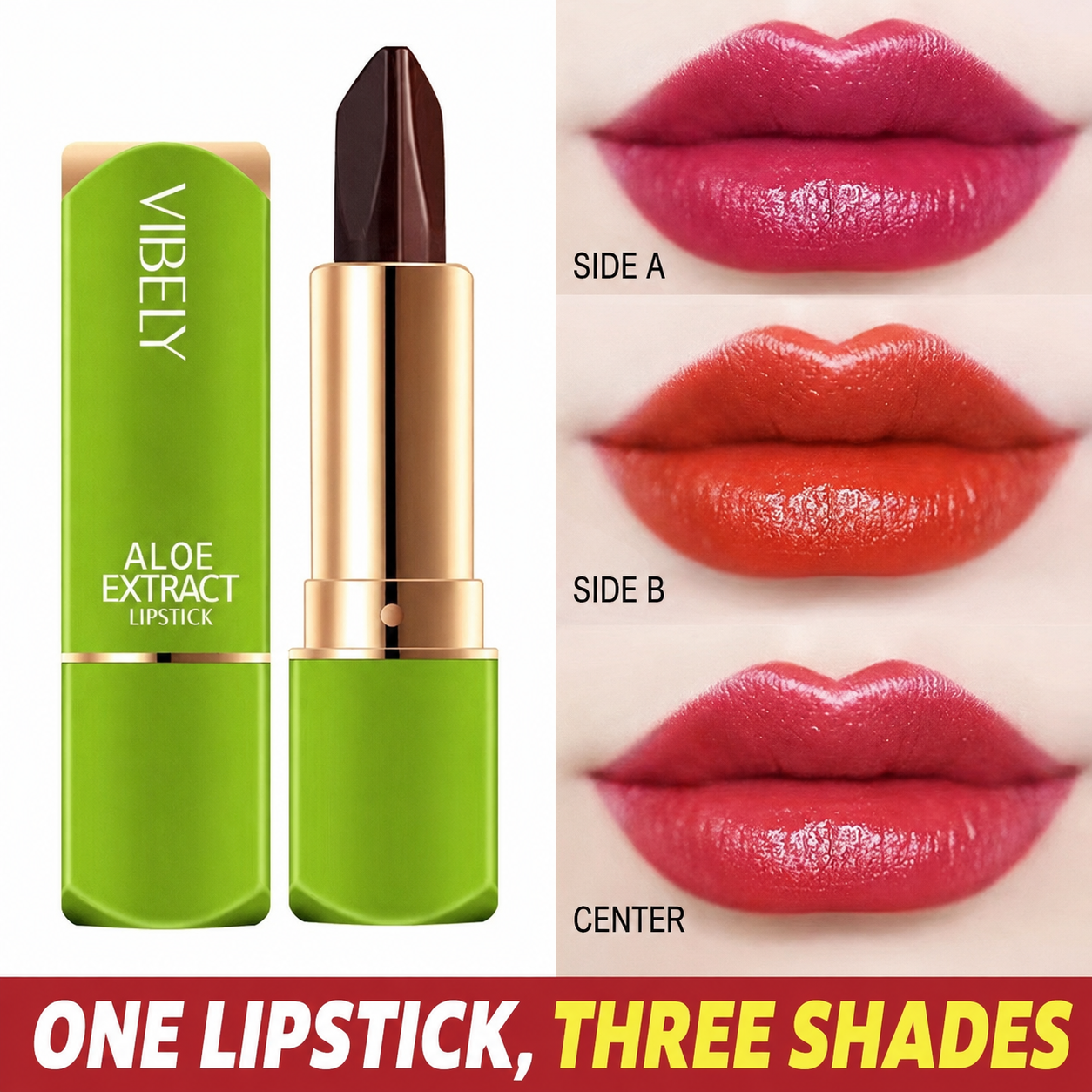 3 Side Colour Changing Matte Lipstick for Women, Waterproof Long Lasting Velvet Lipstick, 3-in-1 Smudge Resistant Lip Makeup, Travel Size Makeup Gift view 5