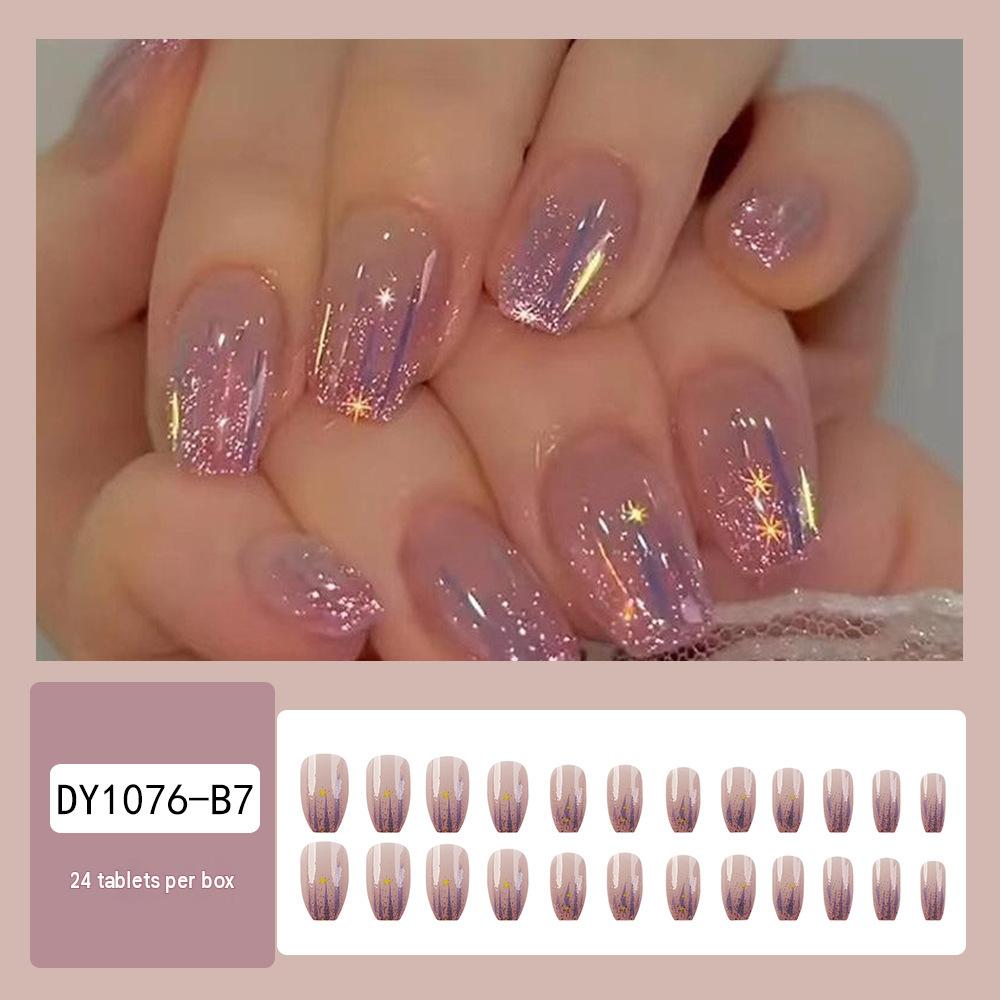 Leopard French Tip Stick On Nails 24pcs, Full Cover Press Nail Acrylic Fake Nails with Design, Wearable False Nail Set for Women Party Wedding Nail Art Decoration view 4