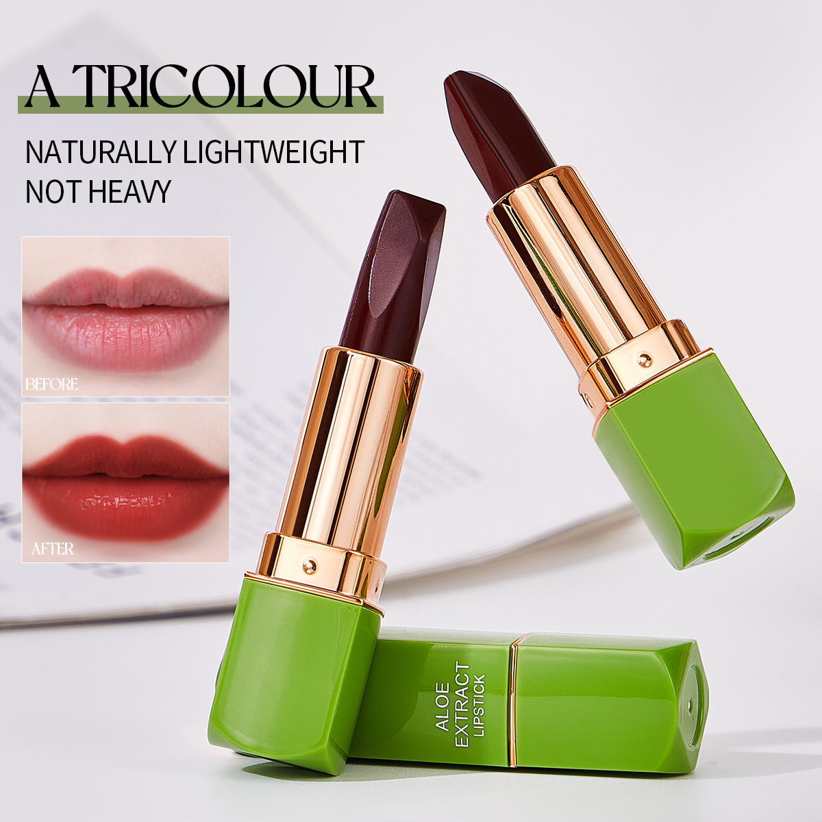 3 Side Colour Changing Matte Lipstick for Women, Waterproof Long Lasting Velvet Lipstick, 3-in-1 Smudge Resistant Lip Makeup, Travel Size Makeup Gift view 4